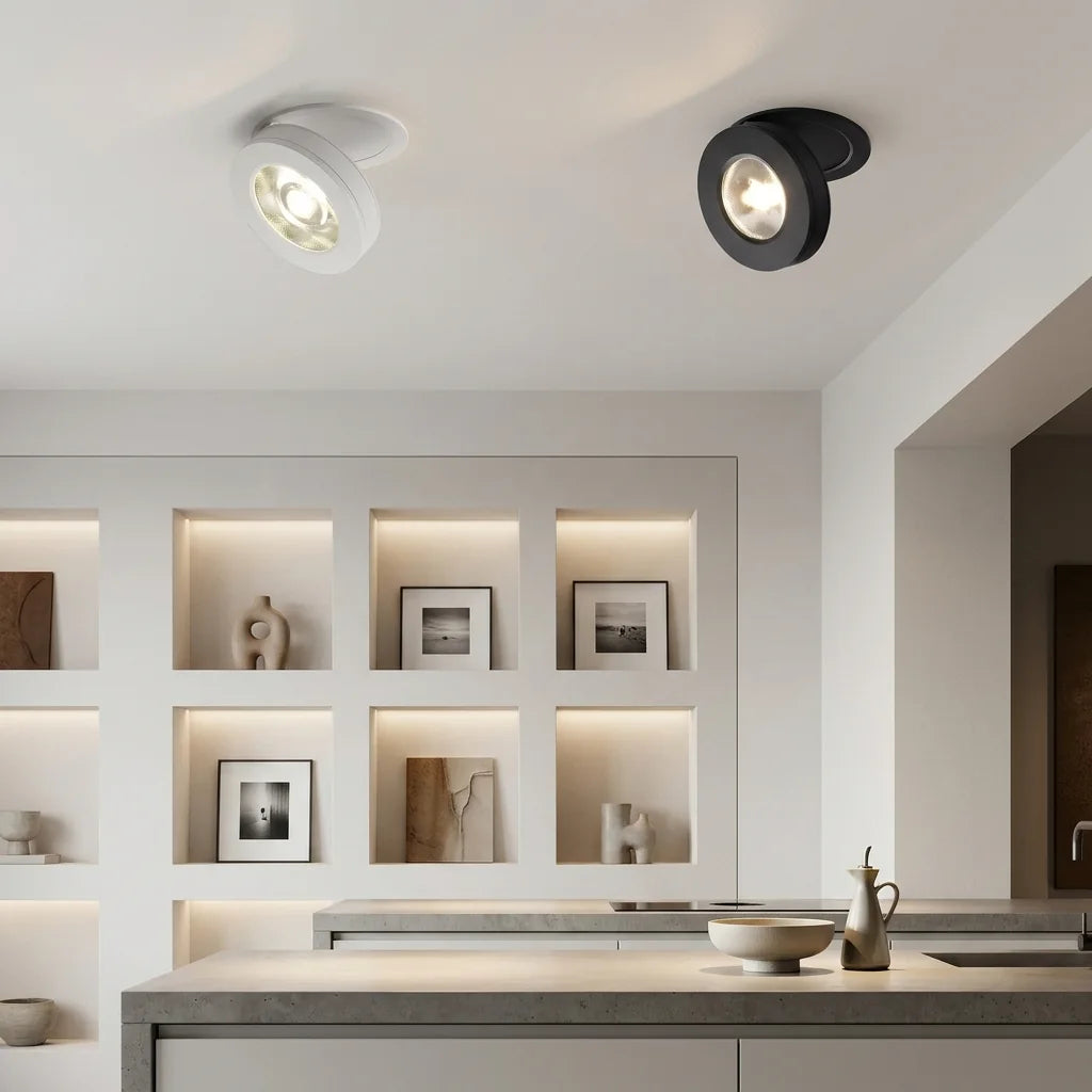 Spots COB blancs et noirs dans une cuisine moderne