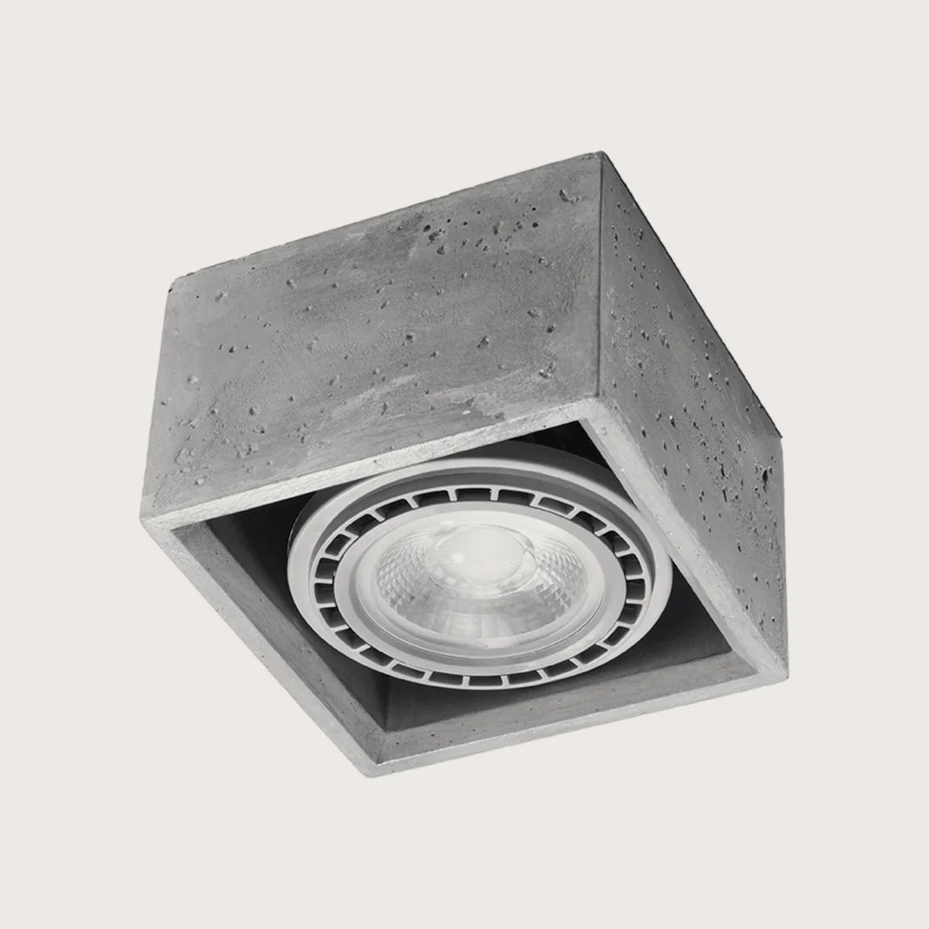Spot plafond carré en béton (1 spot)