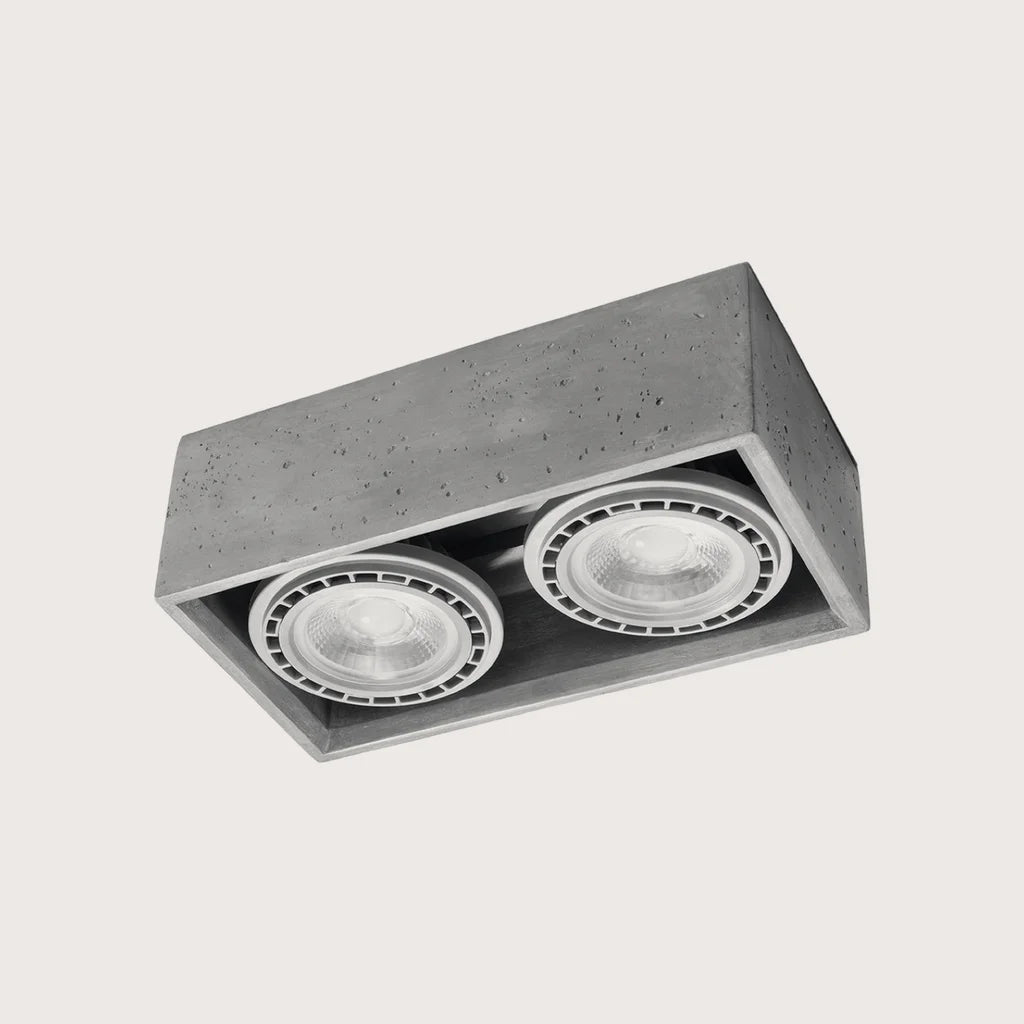 Spot plafond carré en béton (2 spots)