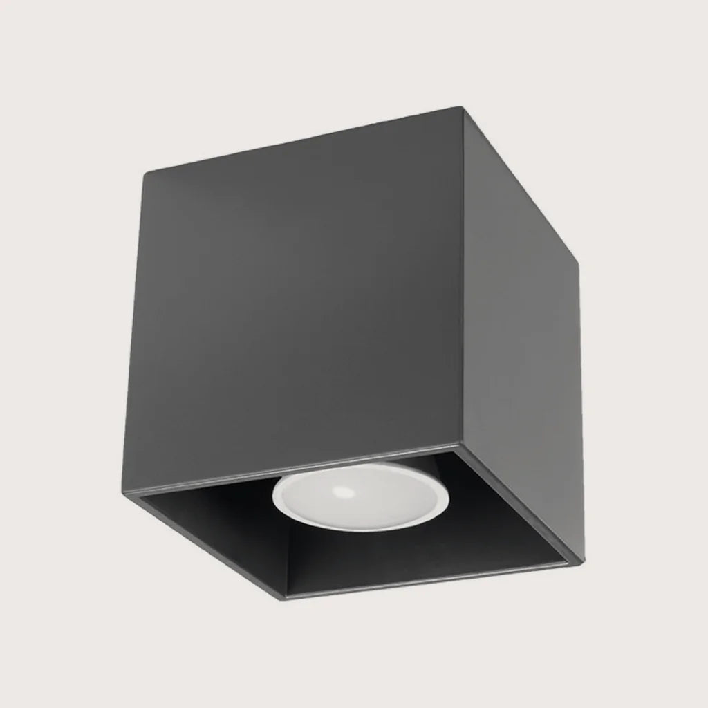 Spot plafond cube en saillie, coloris anthracite (1 spot – aluminium)