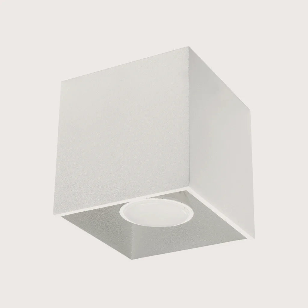 Spot plafond cube en saillie, coloris blanc (1 spot – aluminium)