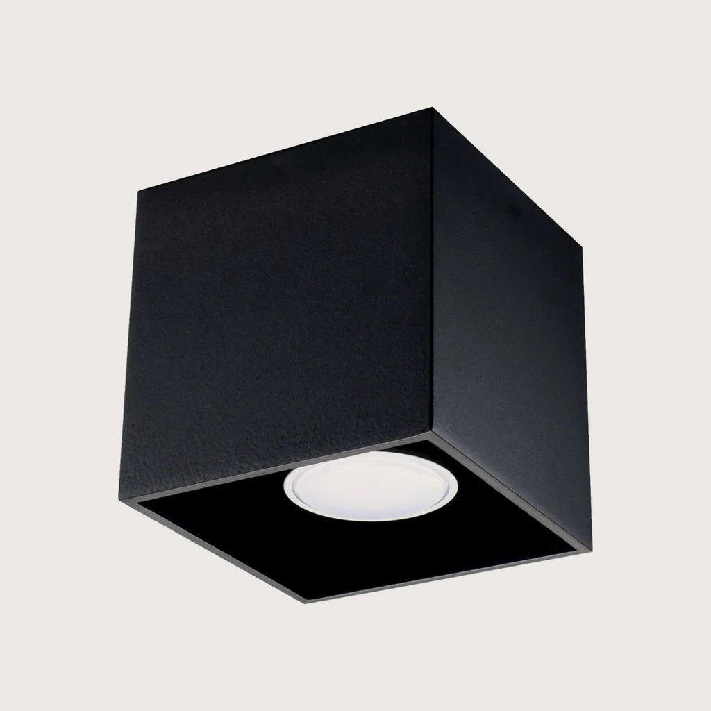 Spot plafond cube en saillie, coloris noir (1 spot – aluminium)