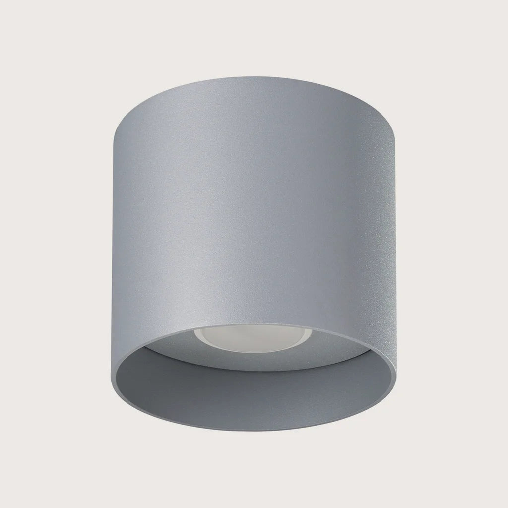Spot plafond cylindre en aluminium, coloris gris