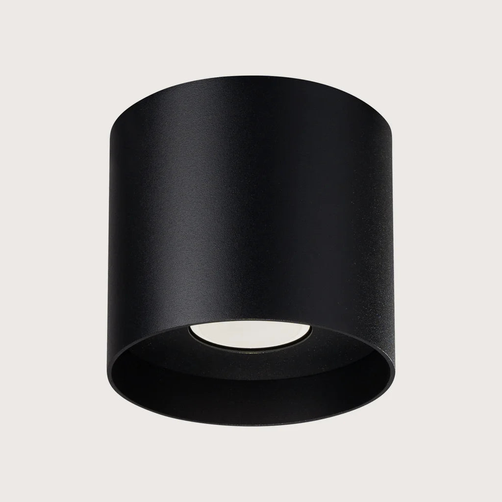 Spot plafond cylindre en aluminium, coloris noir