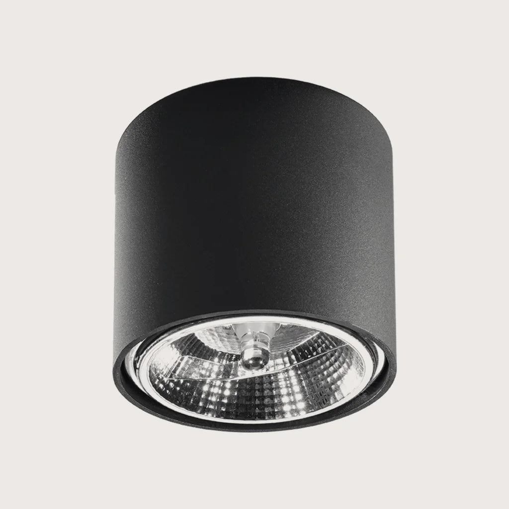 Spot plafond cylindre large ø 12 cm, coloris noir