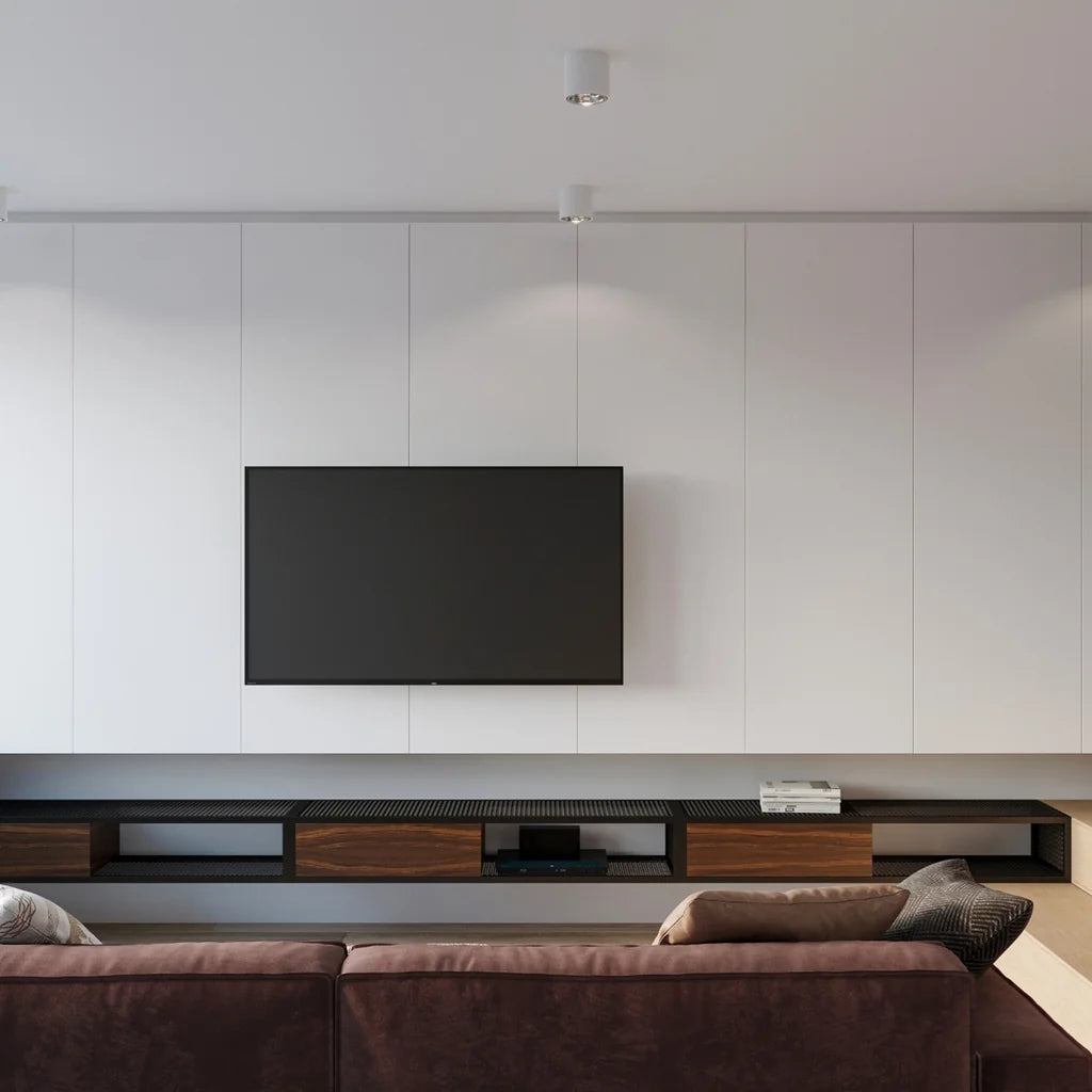 Spot plafond cylindre large ø 12 cm dans un salon