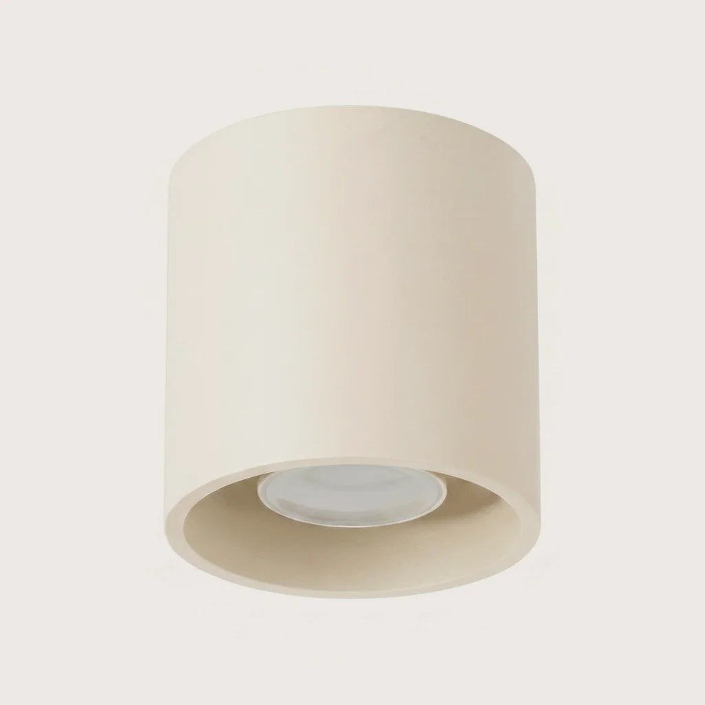 Spot plafond cylindre en saillie, coloris beige (1 spot – aluminium)