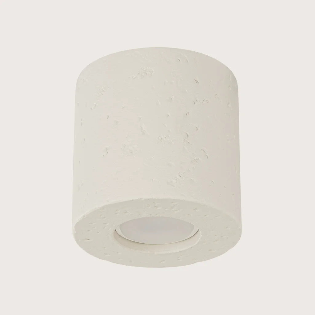 Spot plafond cylindre en saillie, coloris beige (1 spot – béton)