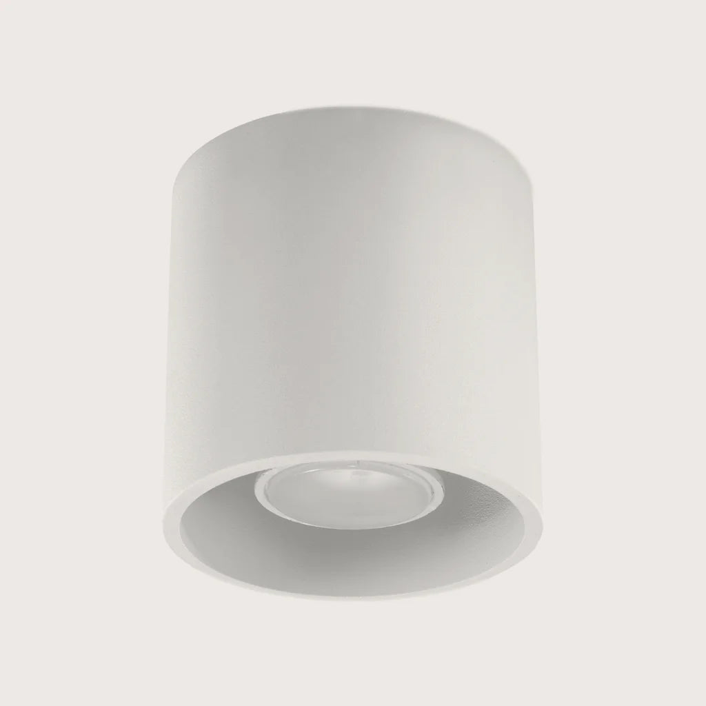 Spot plafond cylindre en saillie, coloris blanc (1 spot – aluminium)