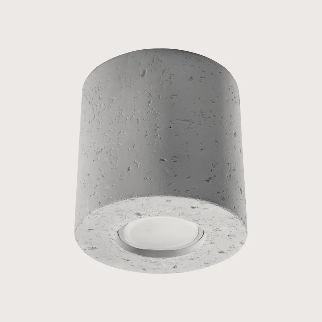 Spot plafond cylindre en saillie, coloris gris (1 spot – béton)