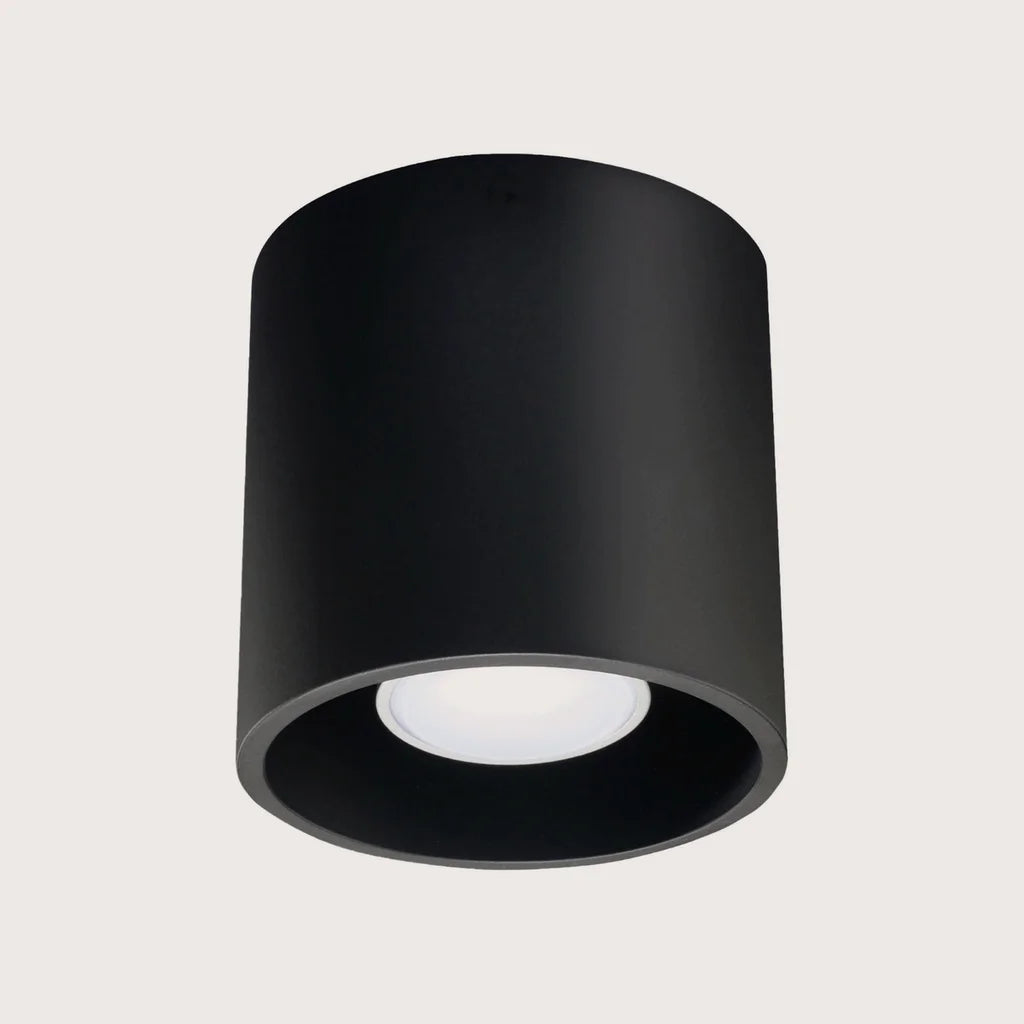 Spot plafond cylindre en saillie, coloris noir (1 spot – aluminium)