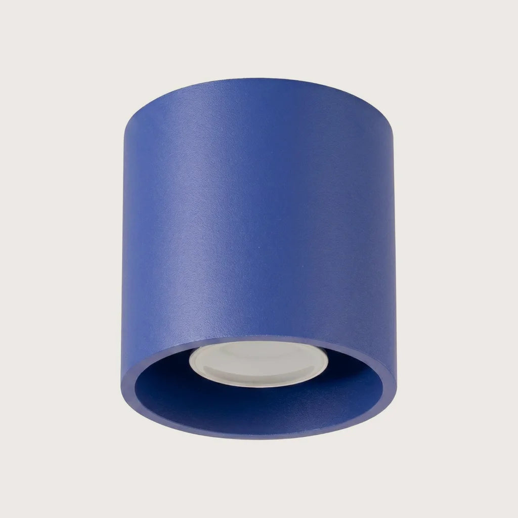 Spot plafond cylindre en saillie, coloris outremer (1 spot – aluminium)
