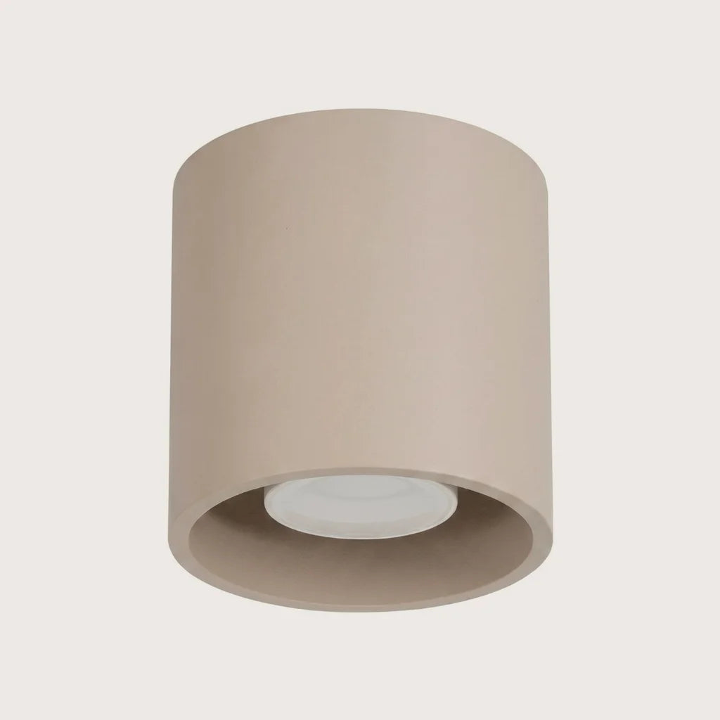 Spot plafond cylindre en saillie, coloris taupe (1 spot – aluminium)