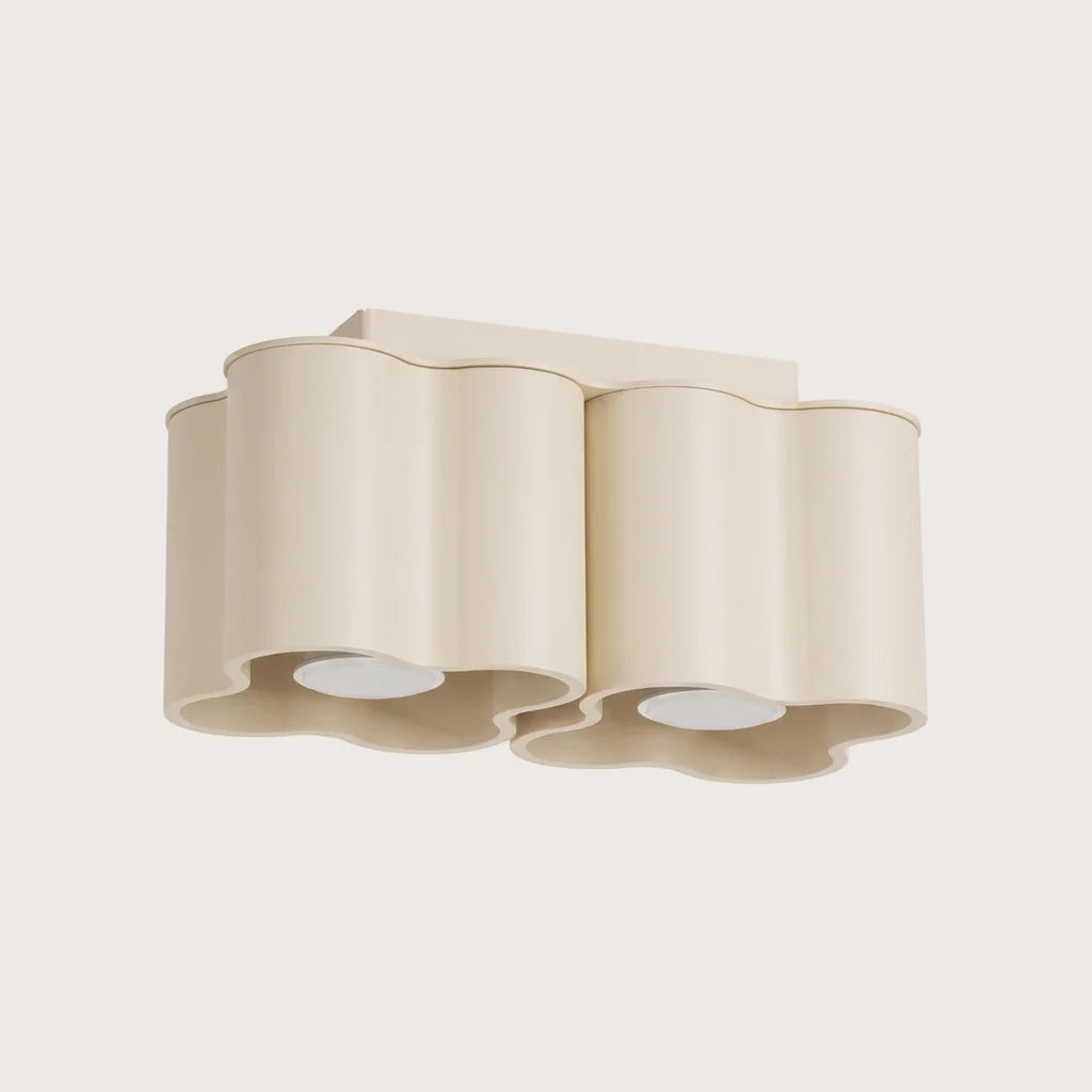 Spot plafond forme nuage en saillie, coloris beige (2 spots – GU10)