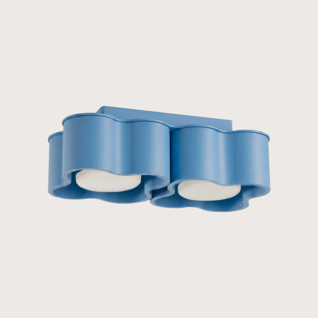 Spot plafond forme nuage en saillie, coloris bleu clair (2 spots – GX53)
