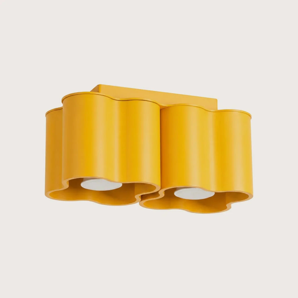 Spot plafond forme nuage en saillie, coloris jaune (2 spots – GU10)