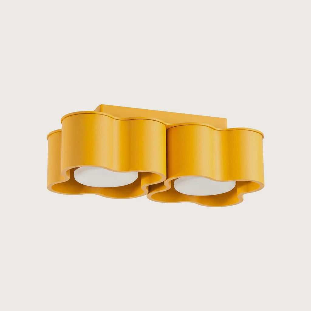Spot plafond forme nuage en saillie, coloris jaune (2 spots – GX53)