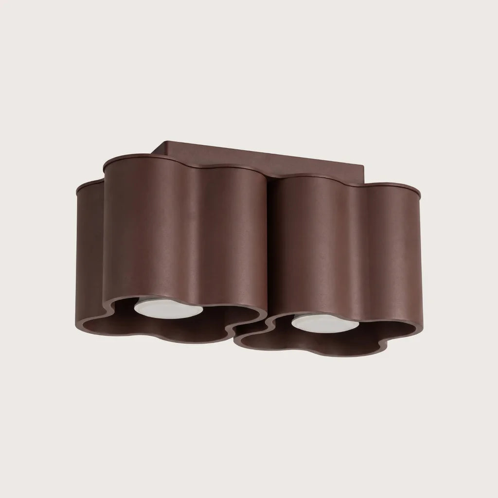 Spot plafond forme nuage en saillie, coloris marron (2 spots – GU10)