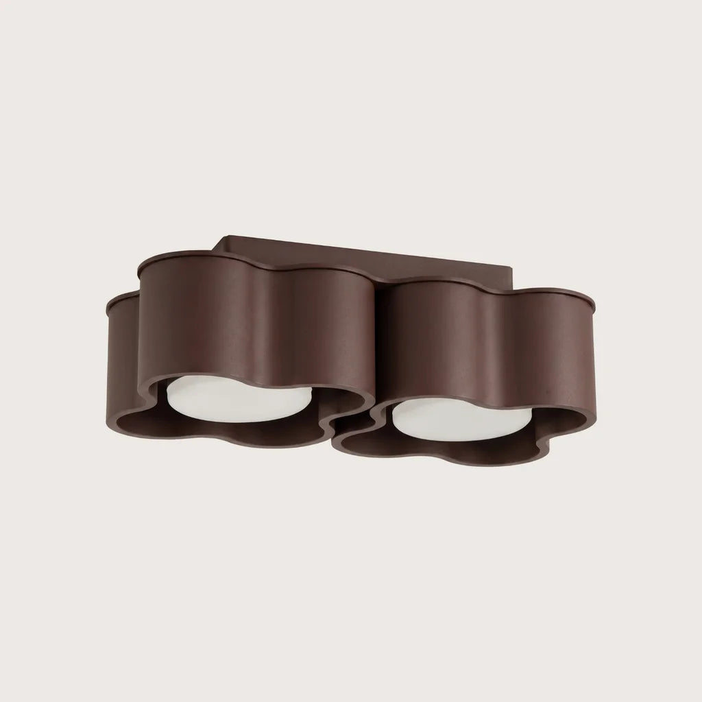 Spot plafond forme nuage en saillie, coloris marron (2 spots – GX53)