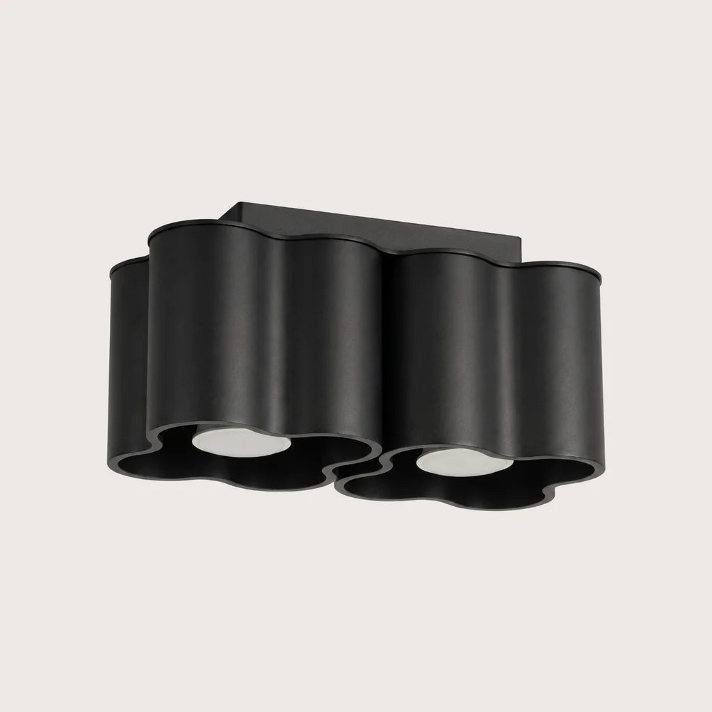 Spot plafond forme nuage en saillie, coloris noir (2 spots – GU10)