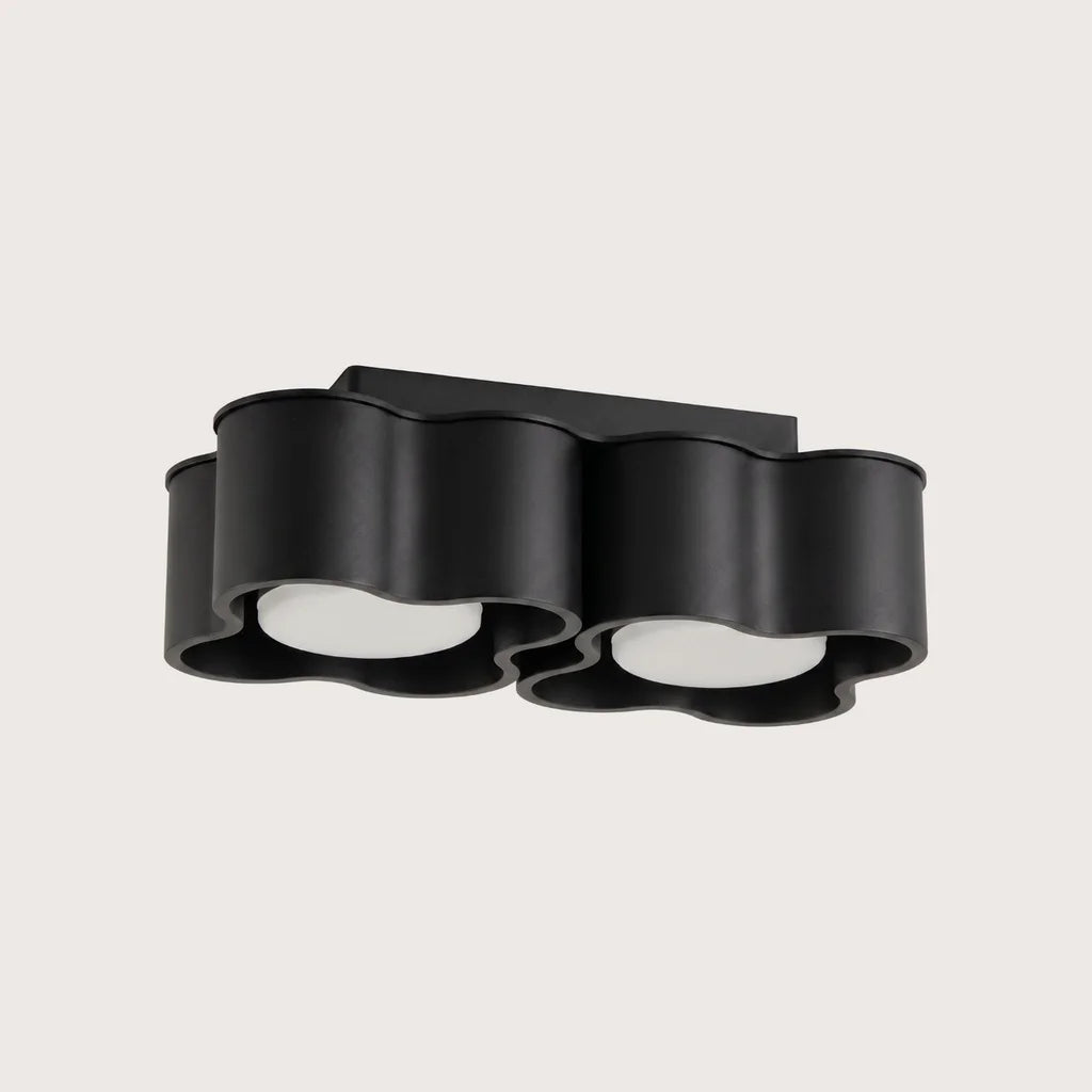 Spot plafond forme nuage en saillie, coloris noir (2 spots – GX53)