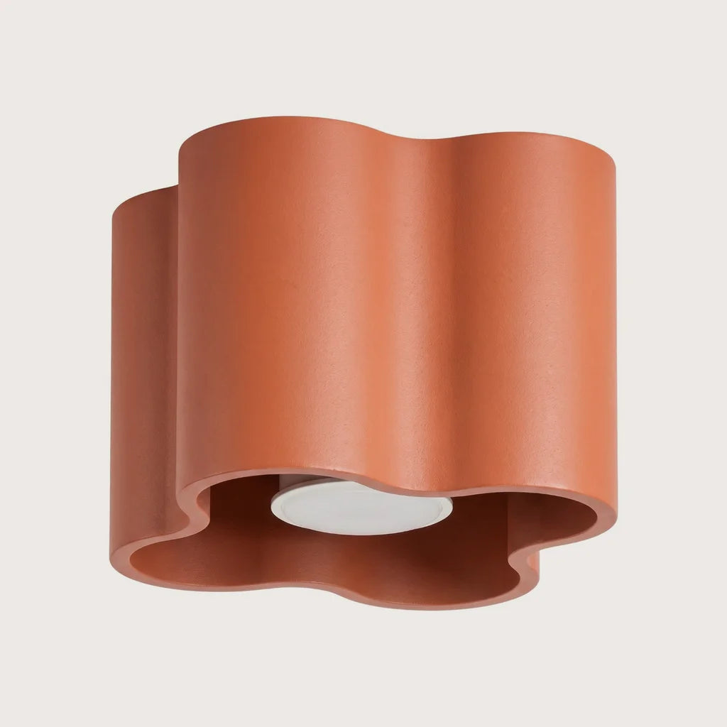 Spot plafond forme nuage en saillie, coloris ocre rouge (1 spot – GU10)