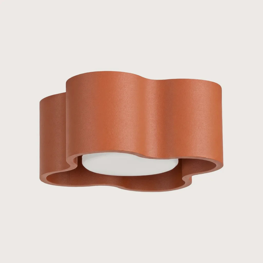 Spot plafond forme nuage en saillie, coloris ocre rouge (1 spot – GX53)