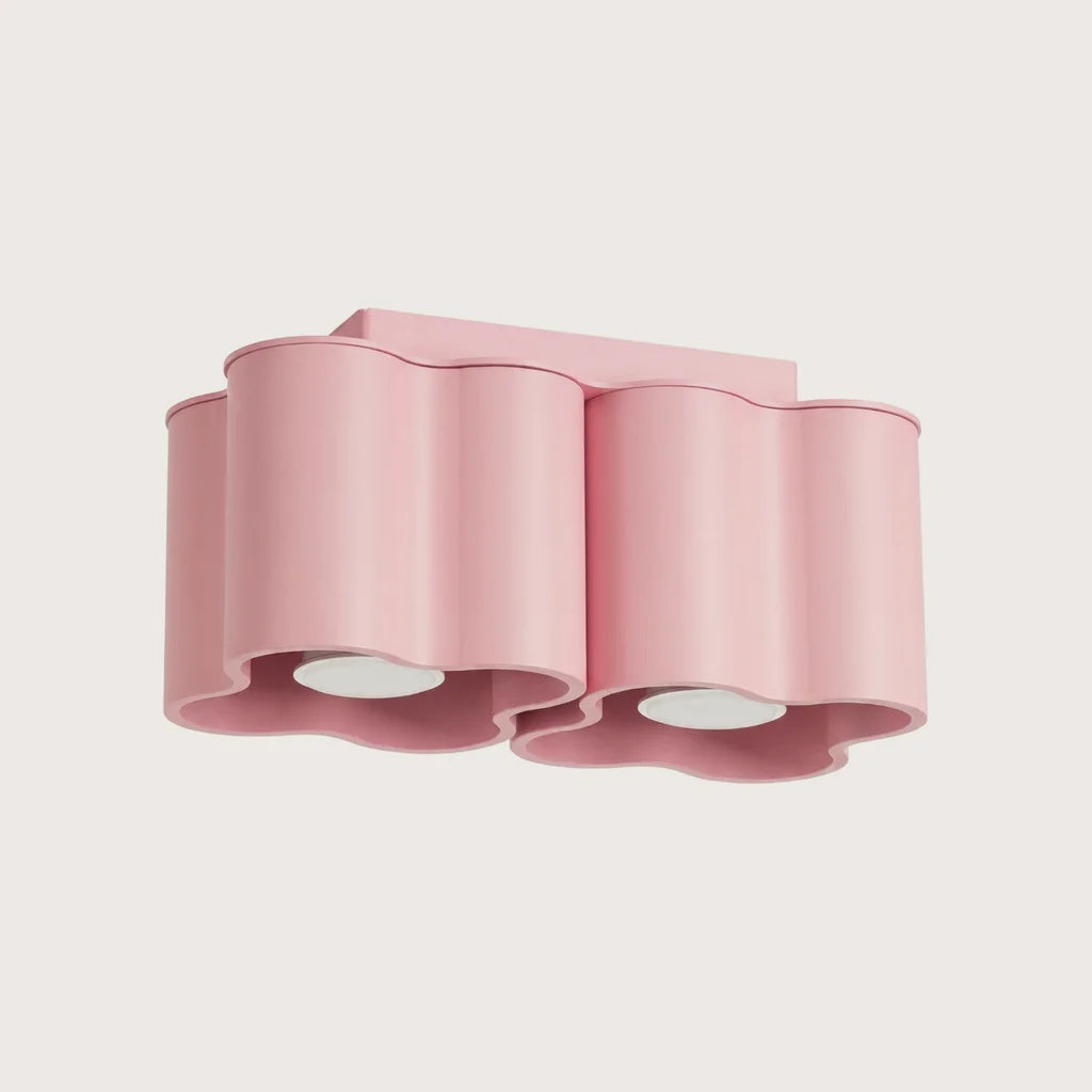 Spot plafond forme nuage en saillie, coloris rose (2 spots – GU10)