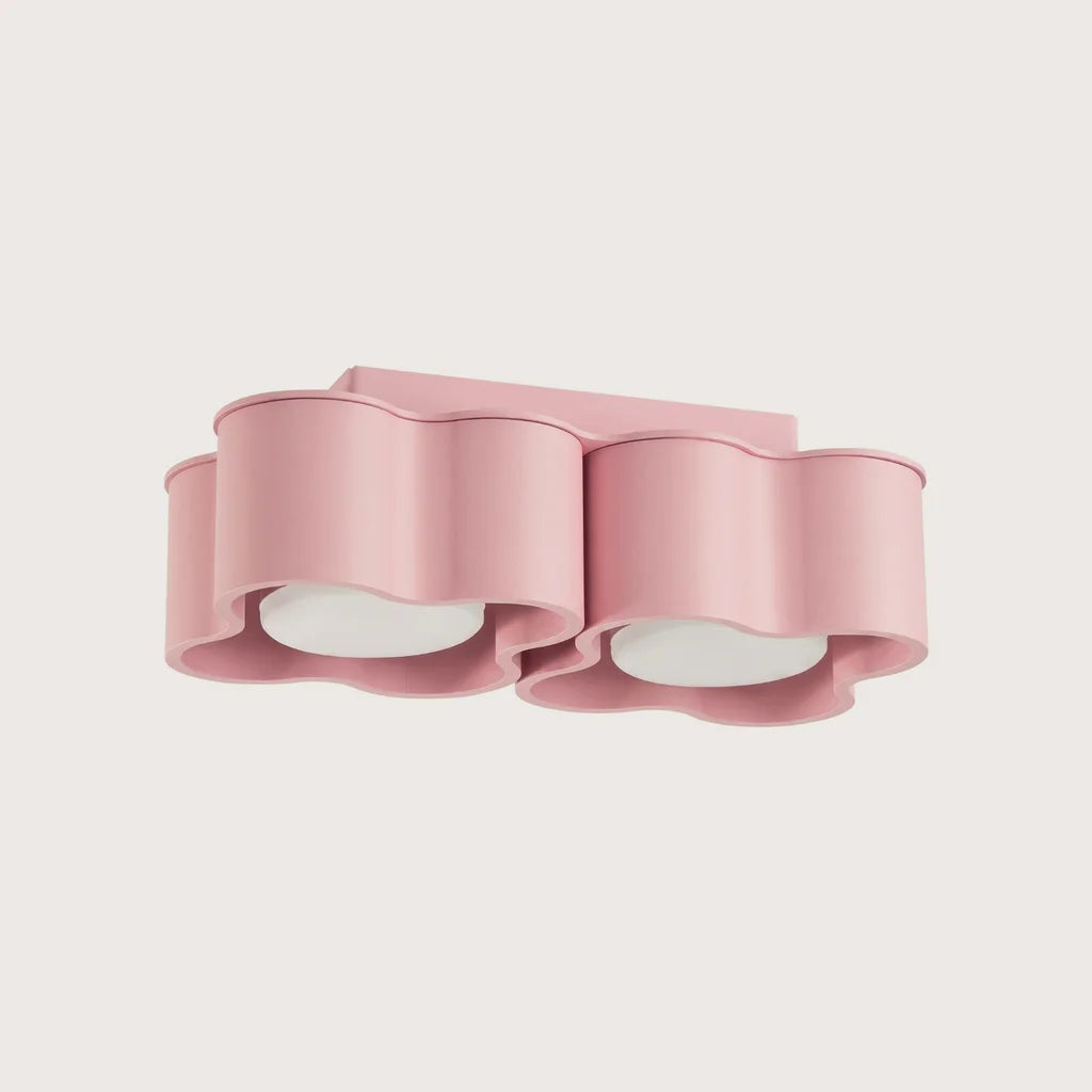 Spot plafond forme nuage en saillie, coloris rose (2 spots – GX53)