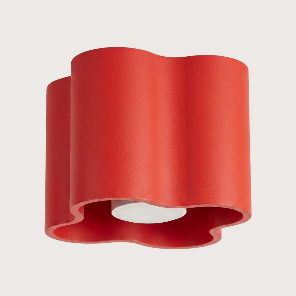 Spot plafond forme nuage en saillie, coloris rouge (1 spot – GU10)