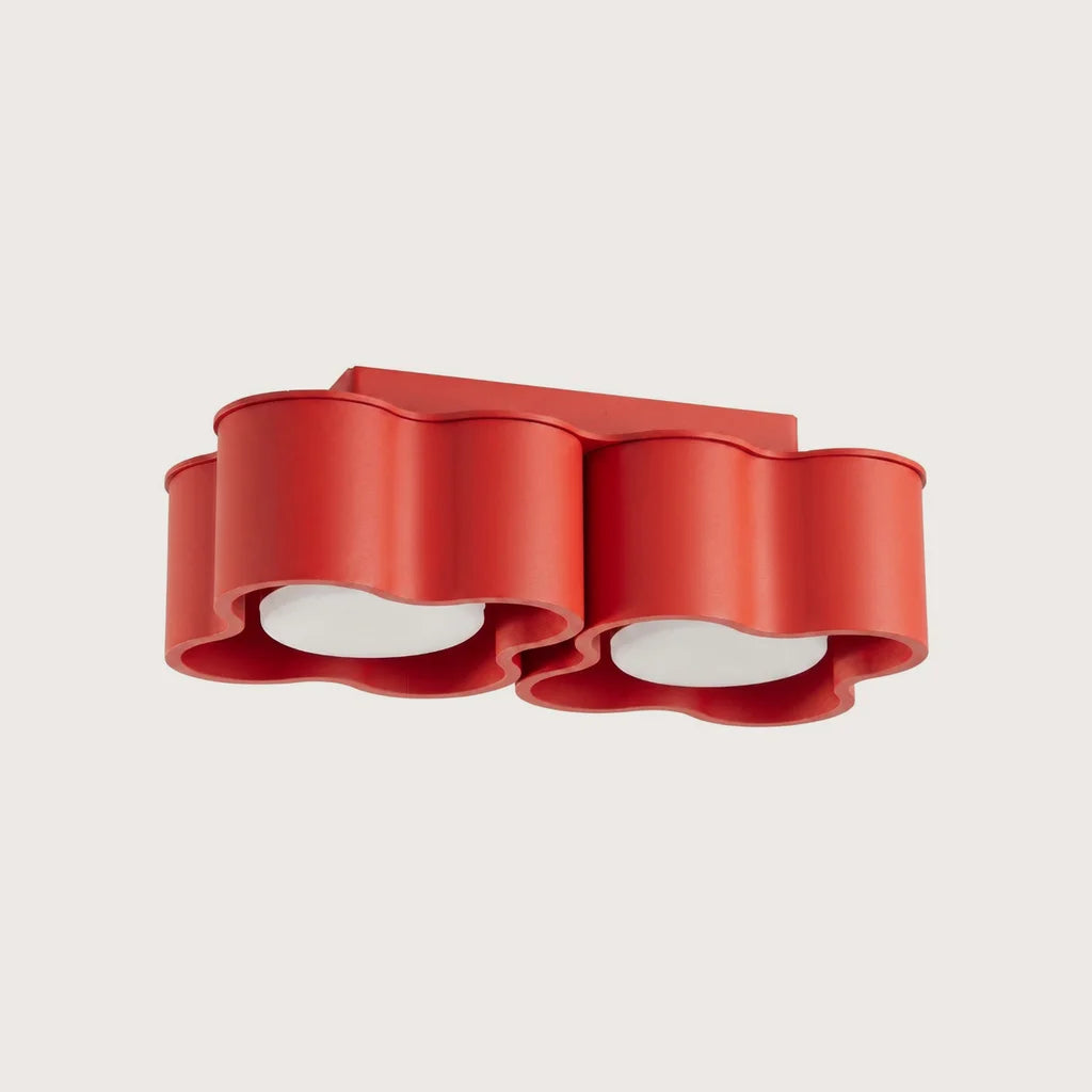 Spot plafond forme nuage en saillie, coloris rouge (2 spots – GX53)