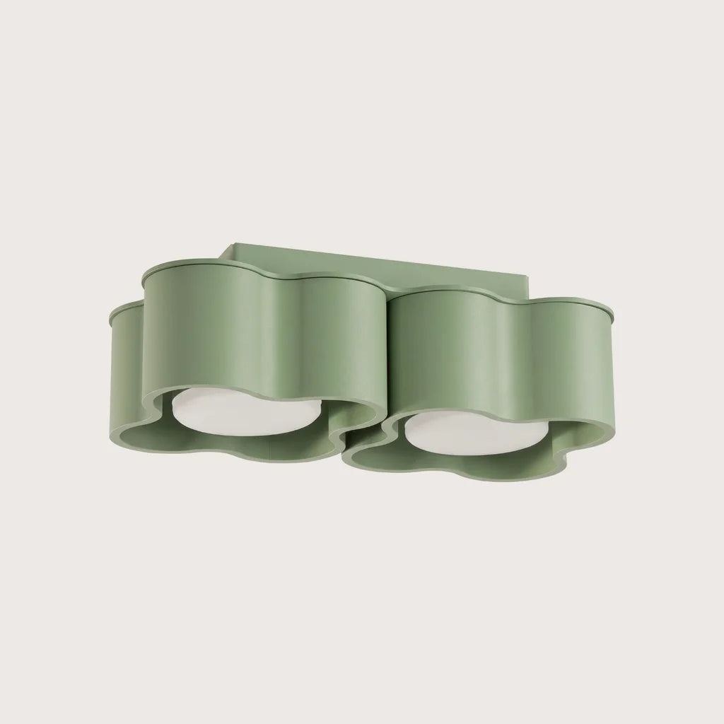 Spot plafond forme nuage en saillie, coloris sauge (2 spots – GX53)