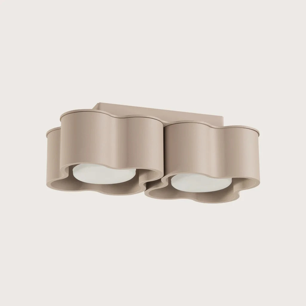 Spot plafond forme nuage en saillie, coloris taupe (2 spots – GX53)