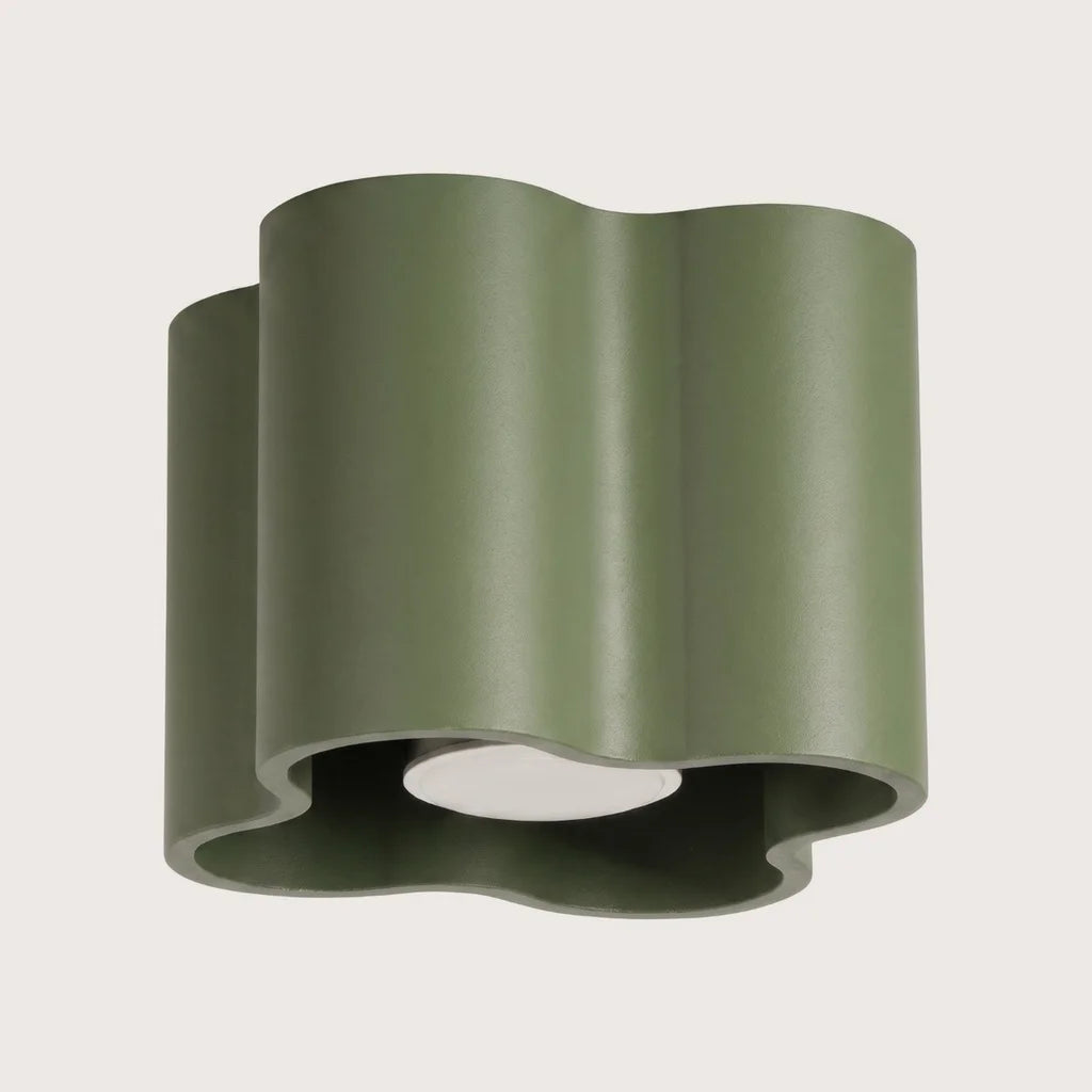Spot plafond forme nuage en saillie, coloris vert olive (1 spot – GU10)