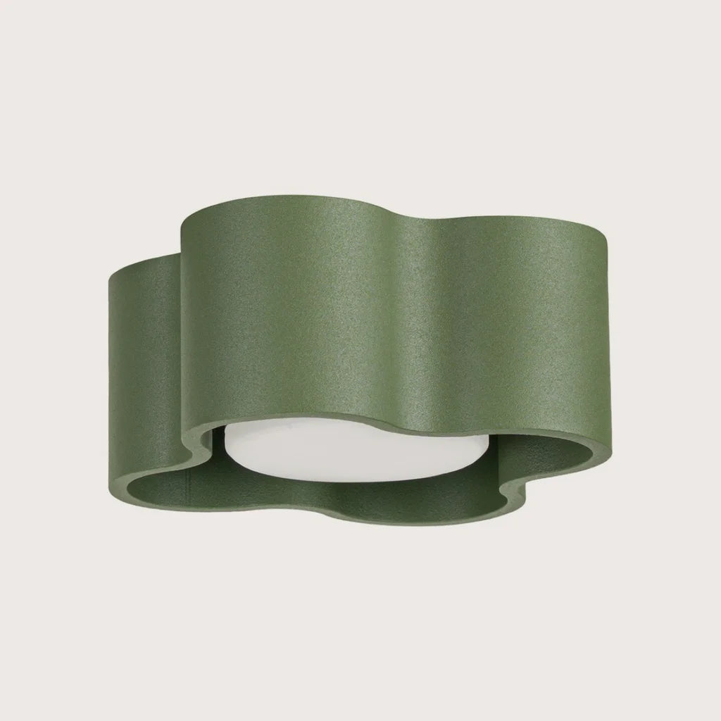 Spot plafond forme nuage en saillie, coloris vert olive (1 spot – GX53)