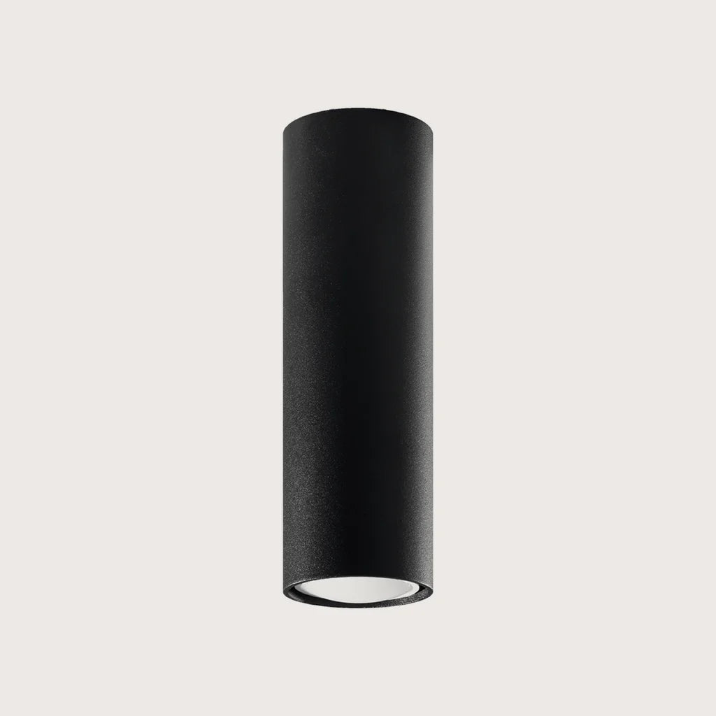 Spot plafond tube en saillie, coloris noir (Hauteur 20 cm)