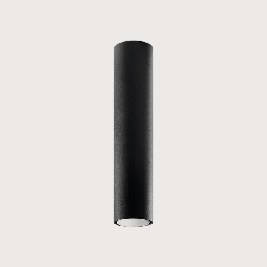 Spot plafond tube en saillie, coloris noir (Hauteur 40 cm)