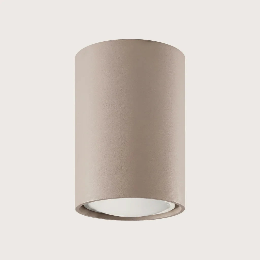 Spot plafond tube en saillie, coloris taupe (Hauteur 10 cm)