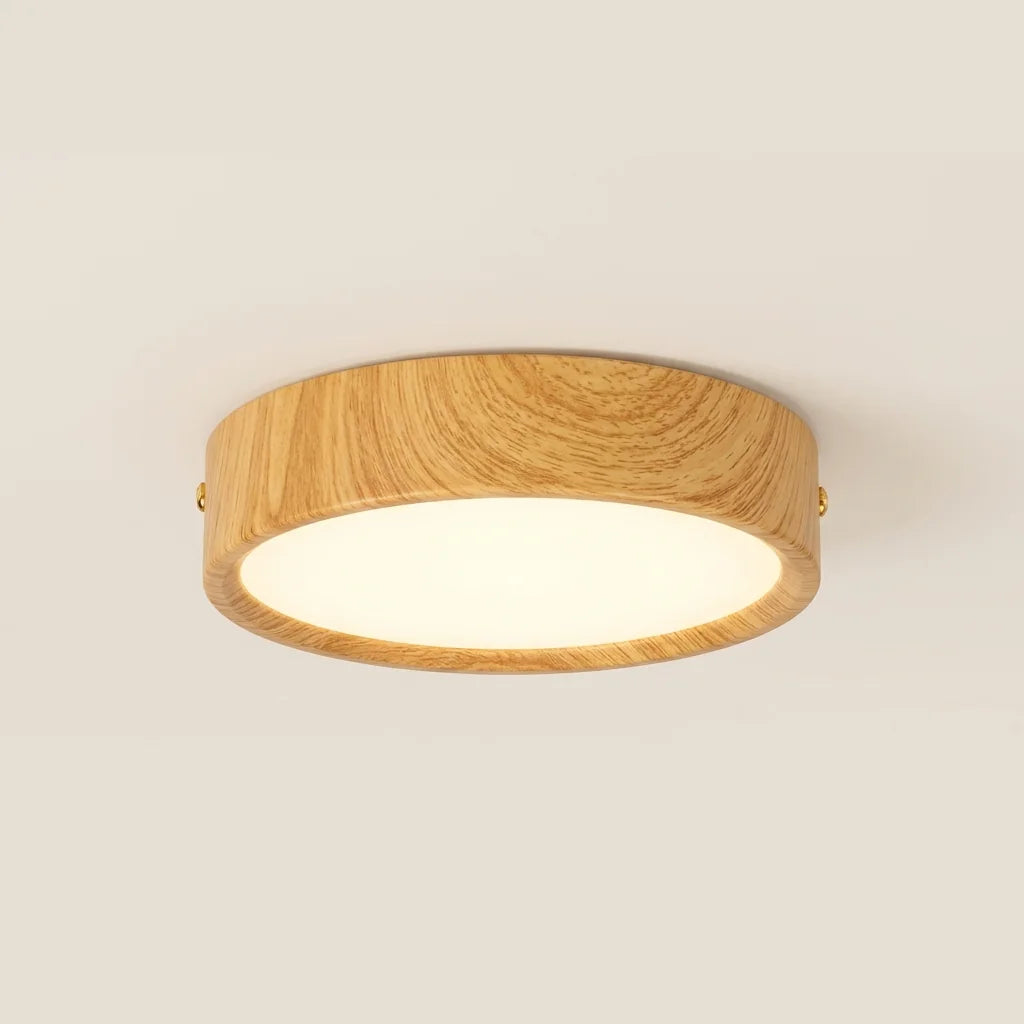 Spot LED plat à cadre effet bois, 3 teintes