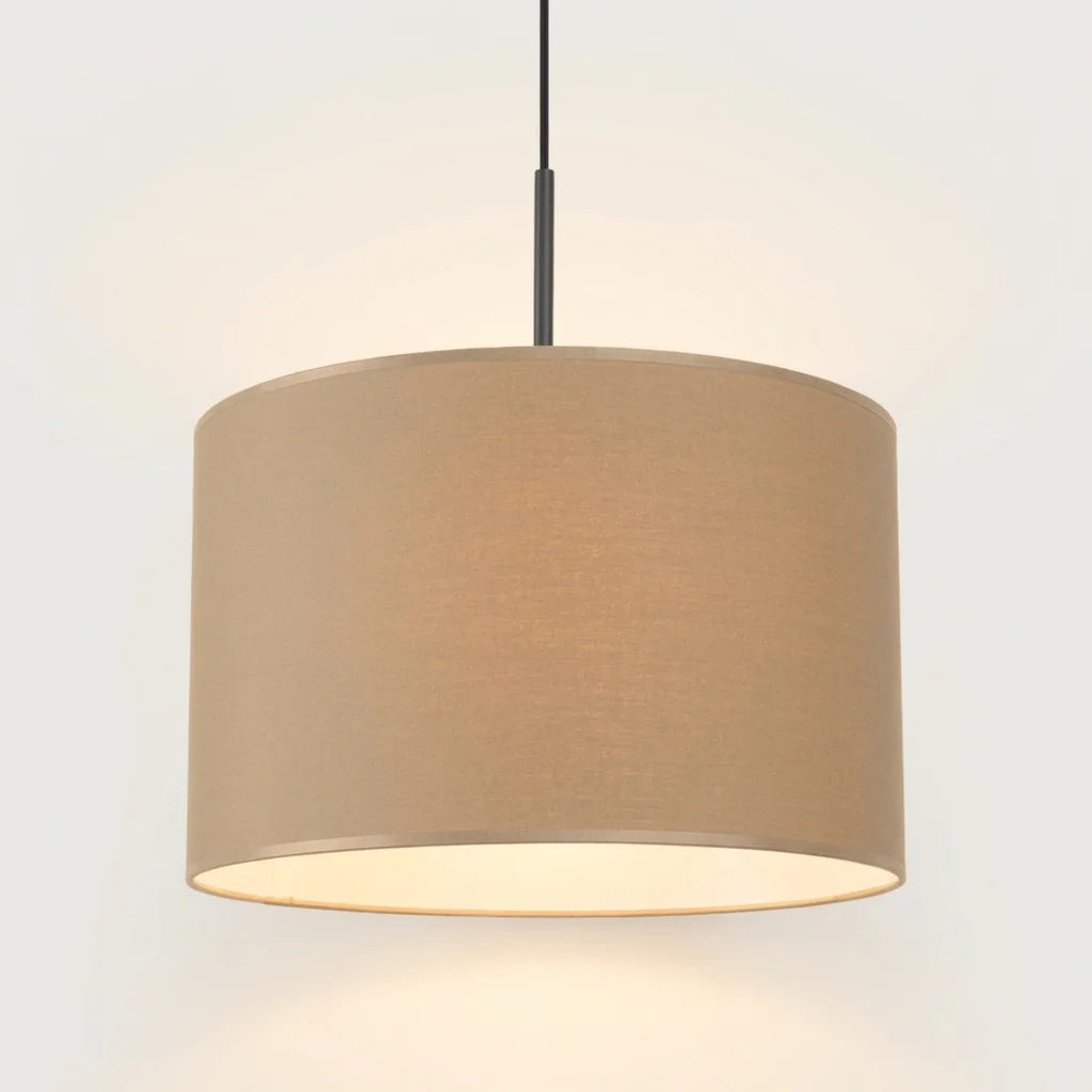 Suspension abat-jour tambour ø 40 cm allumée