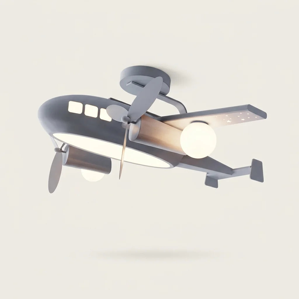 Suspension avion grise pour chambre d’enfant
