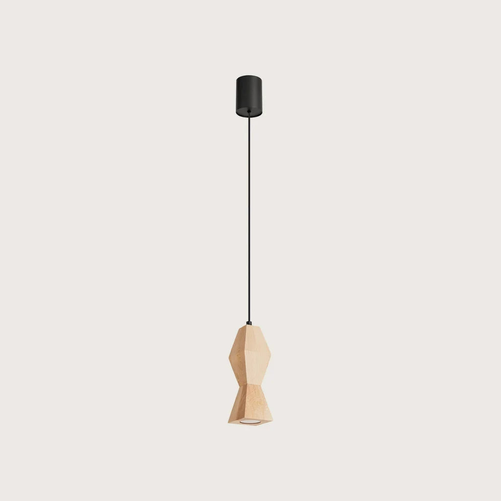 Suspension en bois tourné (Carré – 8 × 8 × 24 cm)