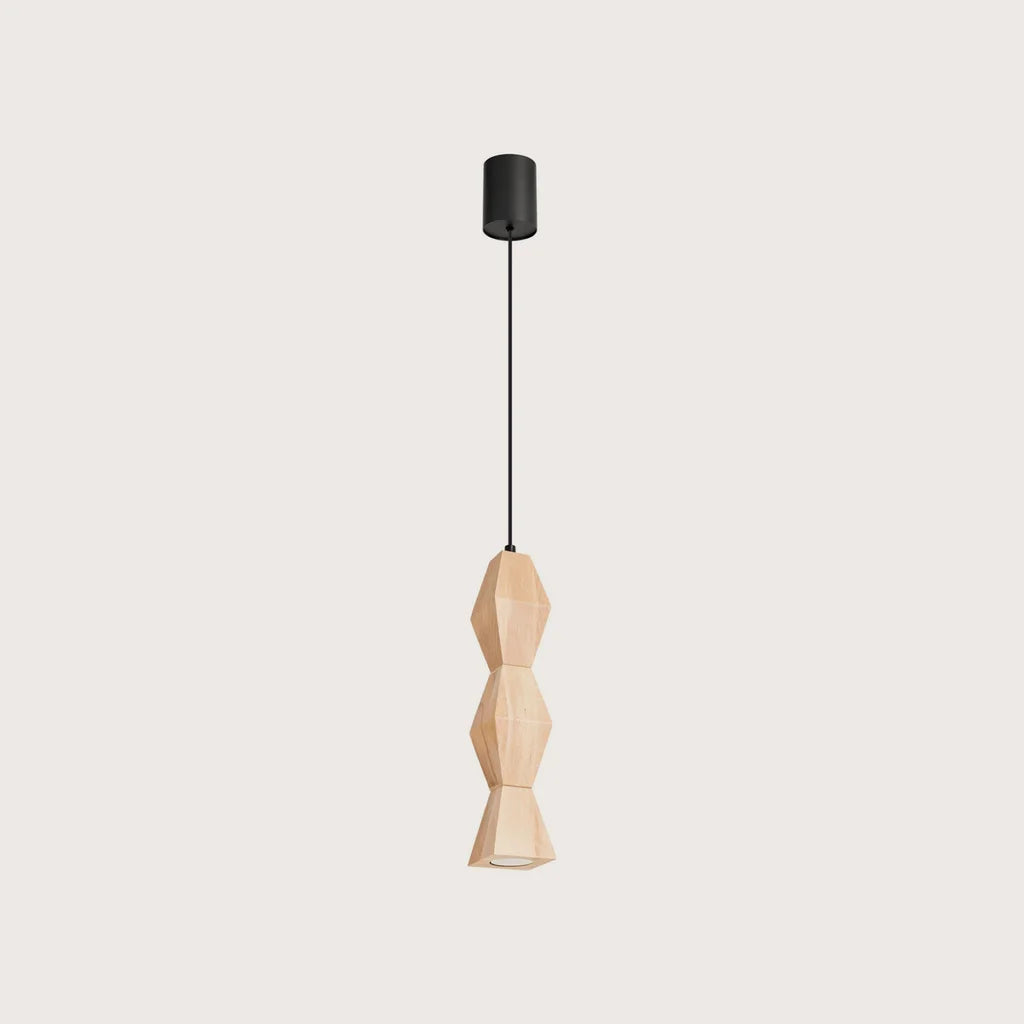 Suspension en bois tourné (Carré – 8 × 8 × 39 cm)
