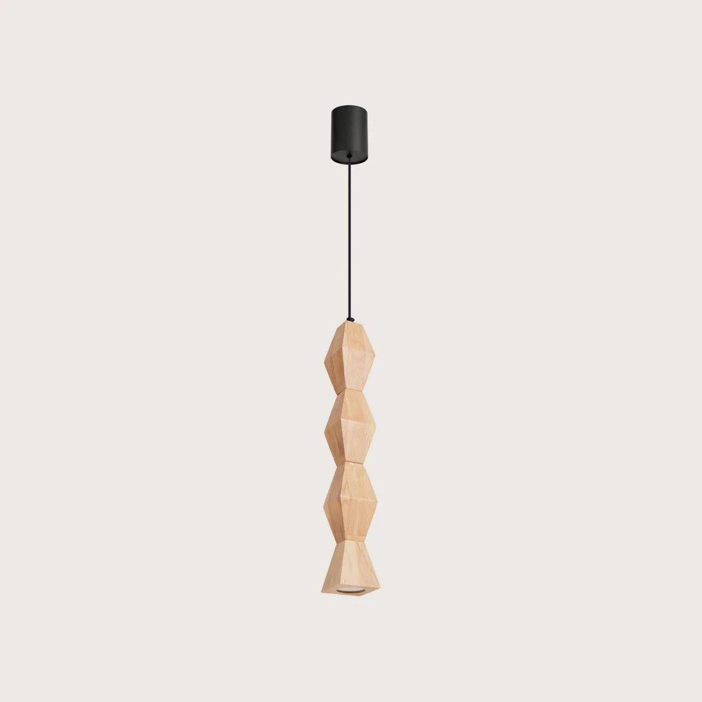 Suspension en bois tourné (Carré – 8 × 8 × 54 cm)