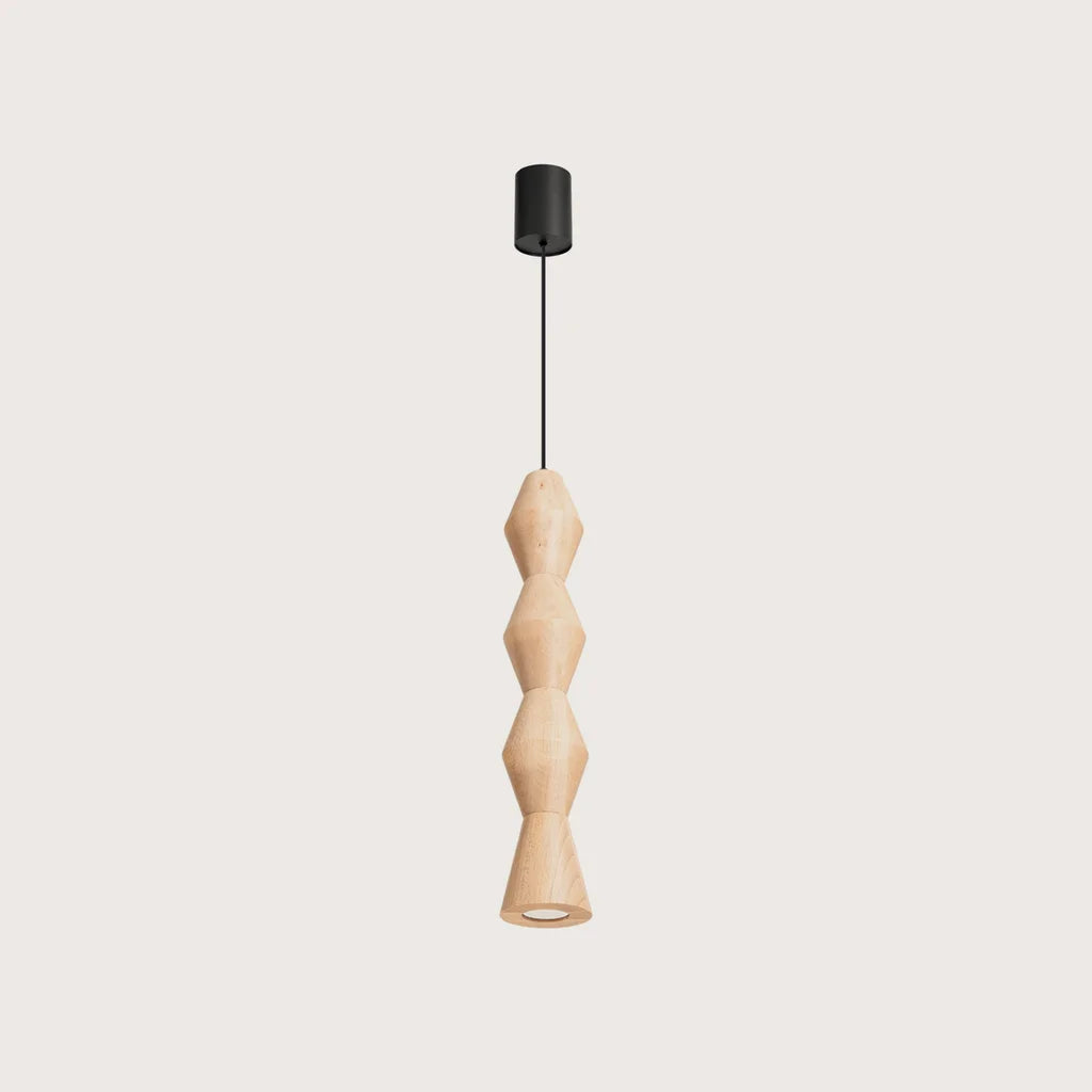 Suspension en bois tourné (Rond – Ø 10 × 56 cm)