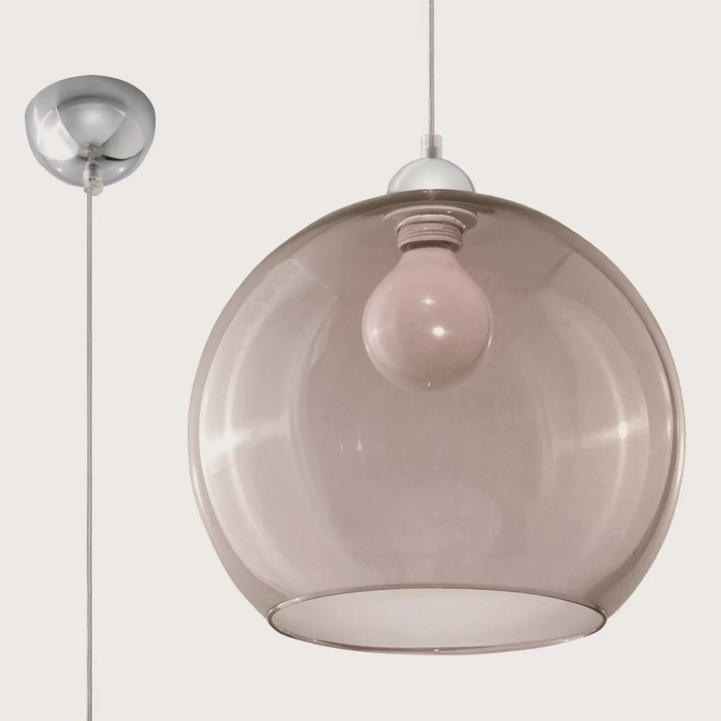 Suspension boule en verre teinté ø 30 cm, coloris graphite