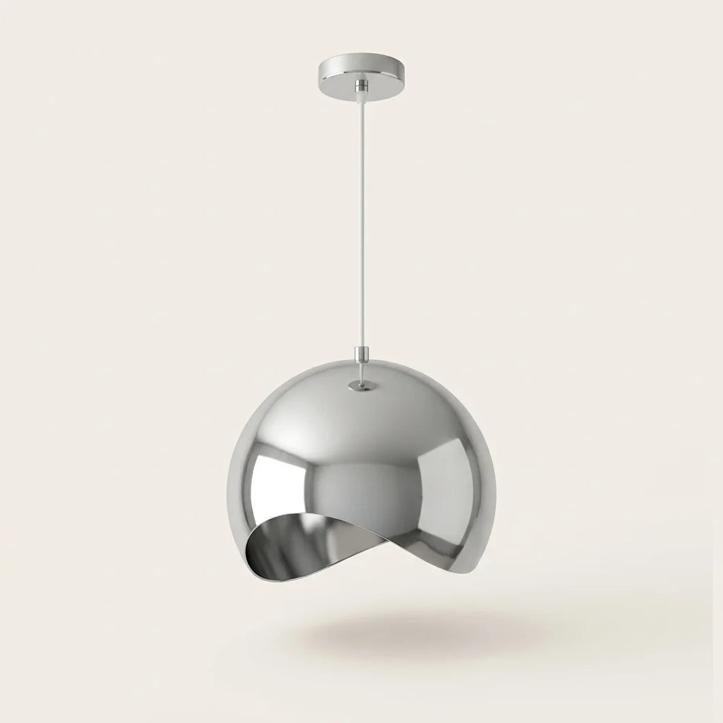 Suspension boule chromée ajourée, modèle B