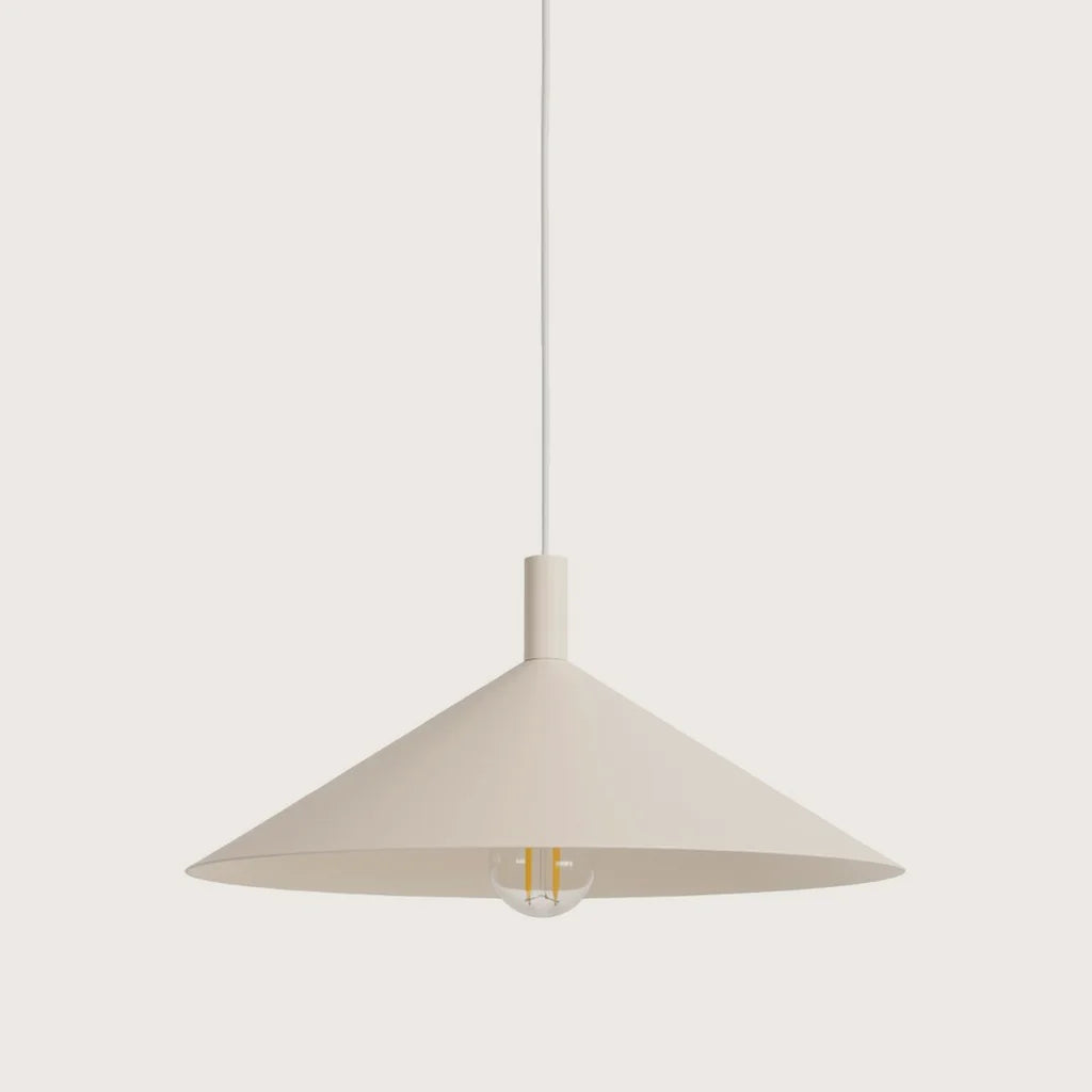 Suspension cône en acier, coloris beige (1 lumière – Ø 40 cm)