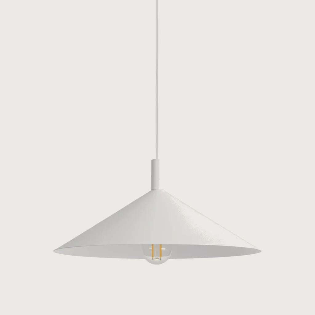 Suspension cône en acier, coloris blanc (1 lumière – Ø 40 cm)
