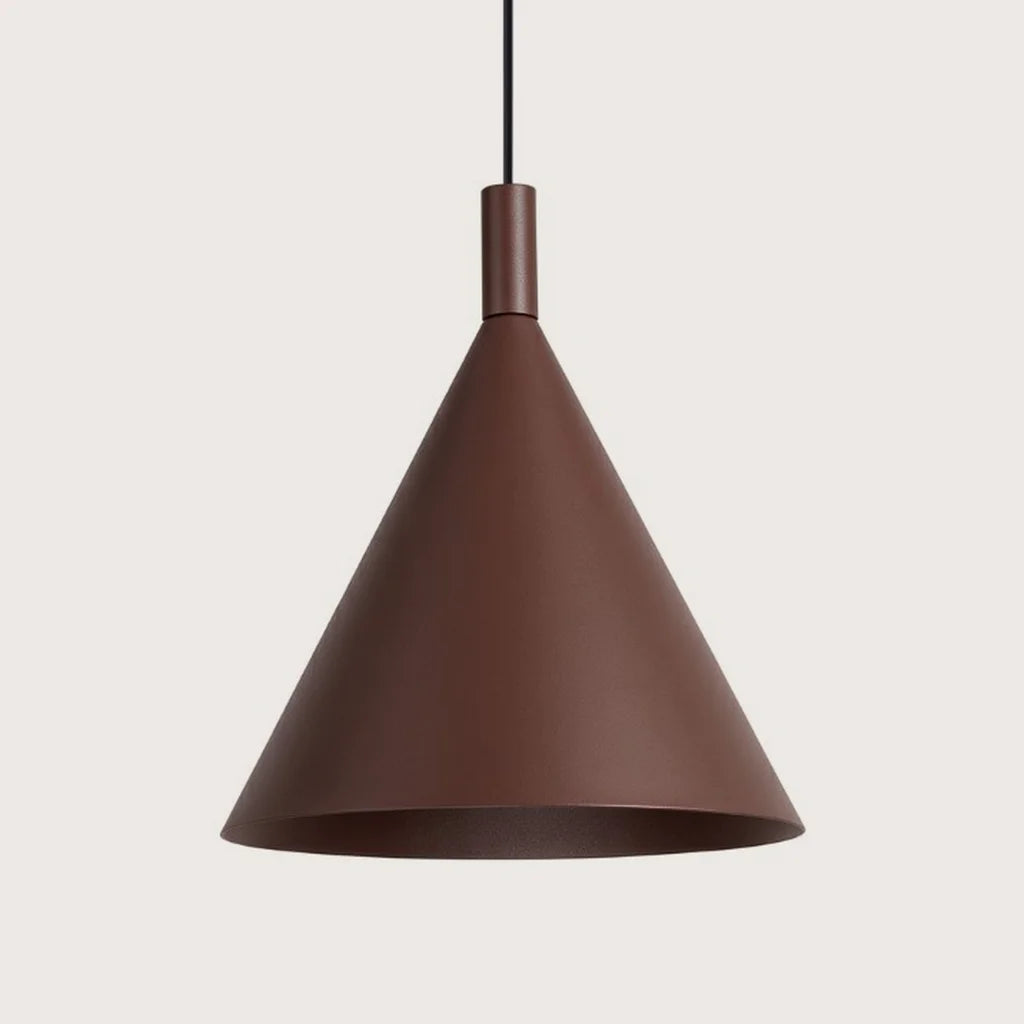 Suspension cône en acier, coloris marron (1 lumière – Ø 25 cm)